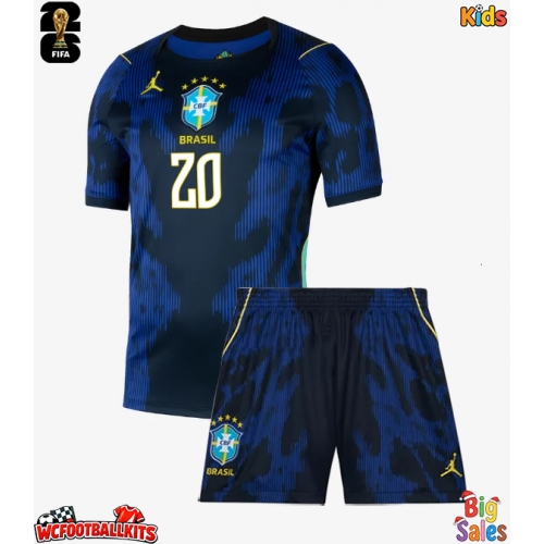 Brazil Lucas Paqueta #20 Replica Away Stadium Kit for Kids World Cup 2026 Short Sleeve (+ pants)